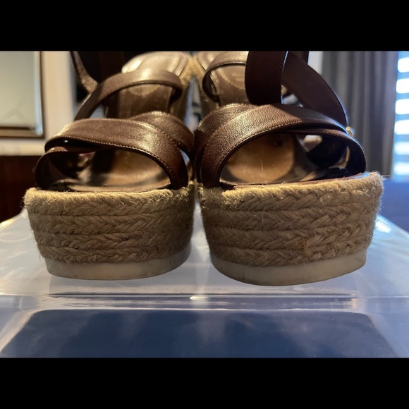 YSL Brown leather strap up, Espedrille bottom - Picture 6 of 6